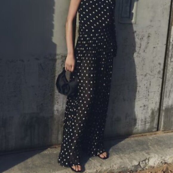 Mango Polka-dot Pleated Pants - Size M - NWT - Picture 3 of 6